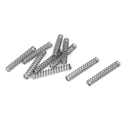 Harfington 0.5mmx3mmx20mm 304 Stainless Steel Compression Springs Silver Tone 10pcs