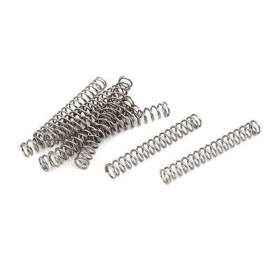 Harfington 0.5mmx4mmx30mm 304 Stainless Steel Compression Springs Silver Tone 10pcs