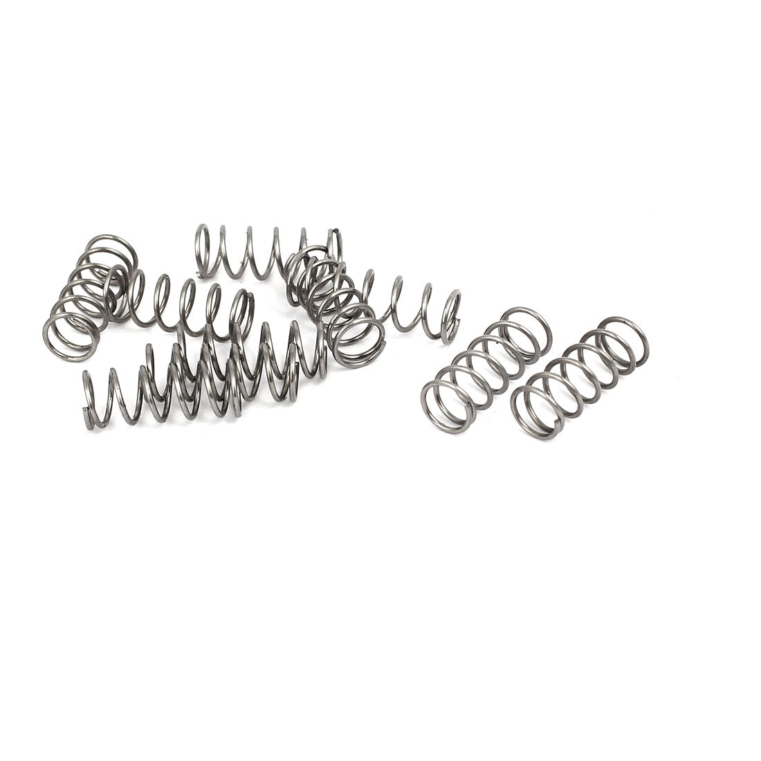 Harfington 0.6mmx6mmx15mm 304 Stainless Steel Compression Springs Silver Tone 10pcs