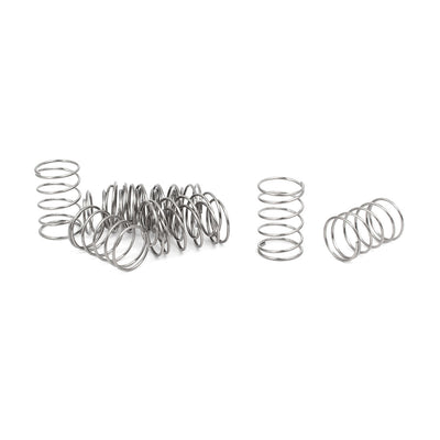 Harfington 0.6mmx10mmx15mm 304 Stainless Steel Compression Springs Silver Tone 10pcs