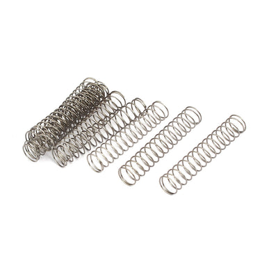 Harfington 0.6mmx10mmx50mm 304 Stainless Steel Compression Springs 10pcs