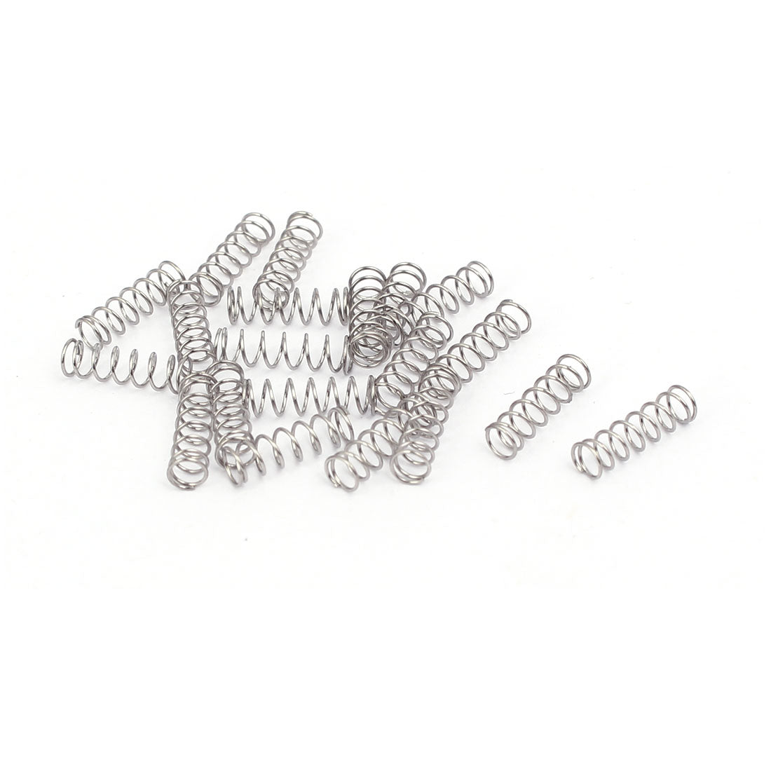 Harfington 0.3mmx3mmx10mm 304 Stainless Steel Compression Springs Silver Tone 20pcs