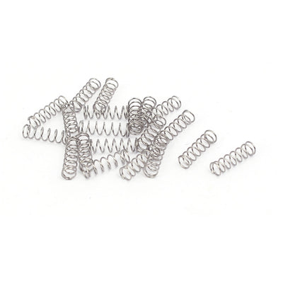 Harfington 0.3mmx3mmx10mm 304 Stainless Steel Compression Springs Silver Tone 20pcs