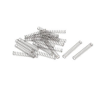 uxcell Uxcell 0.3mmx3mmx20mm 304 Stainless Steel Compression Springs Silver Tone 20pcs