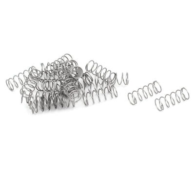 Harfington 0.3mmx4mmx10mm 304 Stainless Steel Compression Springs Silver Tone 20pcs