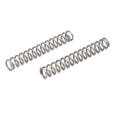 Harfington 0.8mmx6mmx40mm 304 Stainless Steel Compression Springs Silver Tone 10pcs
