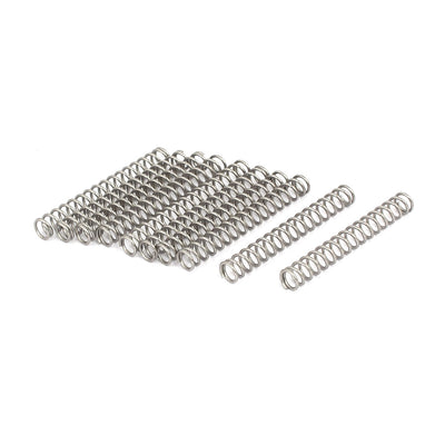 Harfington 0.8mmx6mmx45mm 304 Stainless Steel Compression Springs Silver Tone 10pcs
