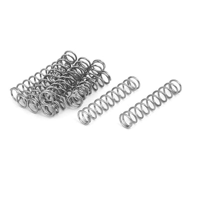 Harfington 0.8mmx7mmx35mm 304 Stainless Steel Compression Springs Silver Tone 10pcs
