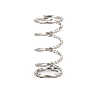 Harfington 0.8mmx8mmx15mm 304 Stainless Steel Compression Springs Silver Tone 10pcs
