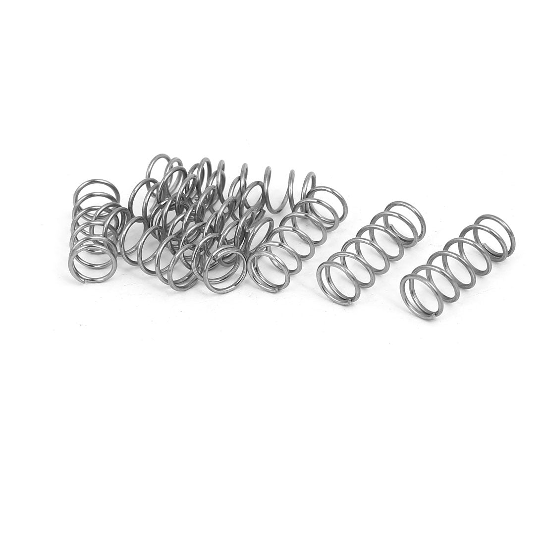 Harfington 0.8mmx8mmx20mm 304 Stainless Steel Compression Springs Silver Tone 10pcs