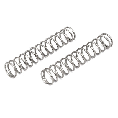 Harfington 0.8mmx8mmx40mm 304 Stainless Steel Compression Springs Silver Tone 10pcs