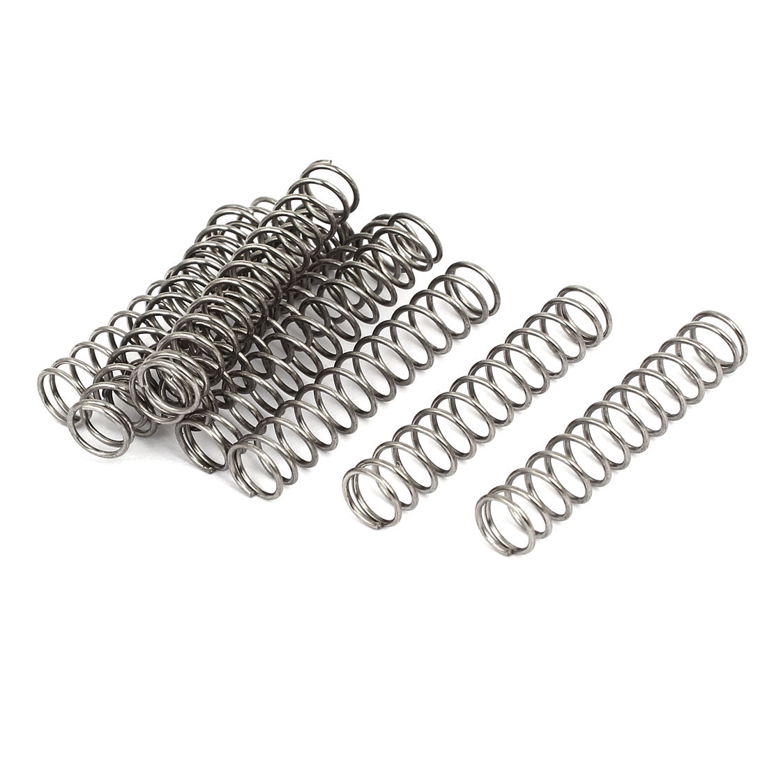 Harfington 0.8mmx8mmx40mm 304 Stainless Steel Compression Springs Silver Tone 10pcs