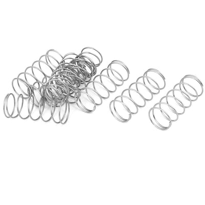 Harfington 0.8mmx14mmx35mm 304 Stainless Steel Compression Springs Silver Tone 10pcs