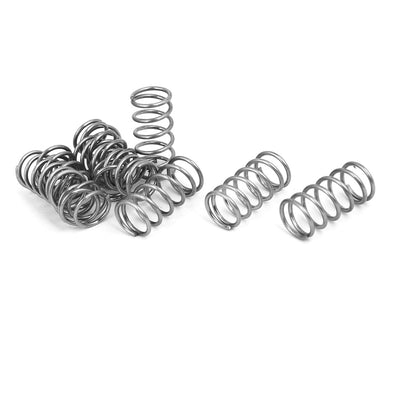 Harfington 1mmx10mmx20mm 304 Stainless Steel Compression Springs Silver Tone 10pcs