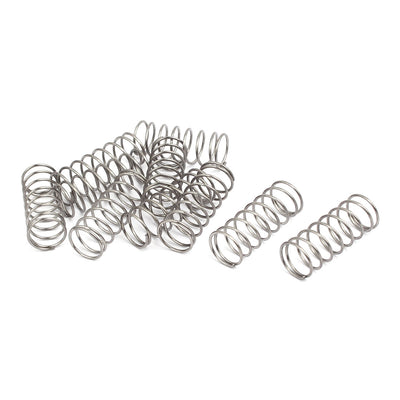 Harfington 1mmx14mmx35mm 304 Stainless Steel Compression Springs Silver Tone 10pcs