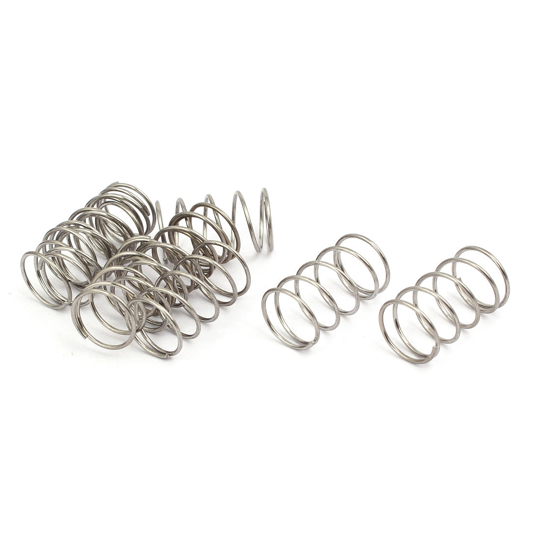 Harfington 1mmx15mmx25mm 304 Stainless Steel Compression Springs Silver Tone 10pcs
