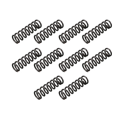 uxcell Uxcell Compression Spring 1.2mm Wire Dia,9mm OD,30mm Free Length,Black,10Pcs