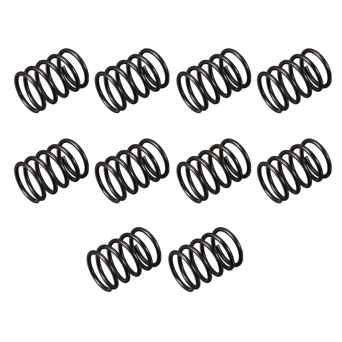 uxcell Uxcell Compression Spring 1.2mm Wire Dia,12mm OD,15mm Free Length,Black,10Pcs