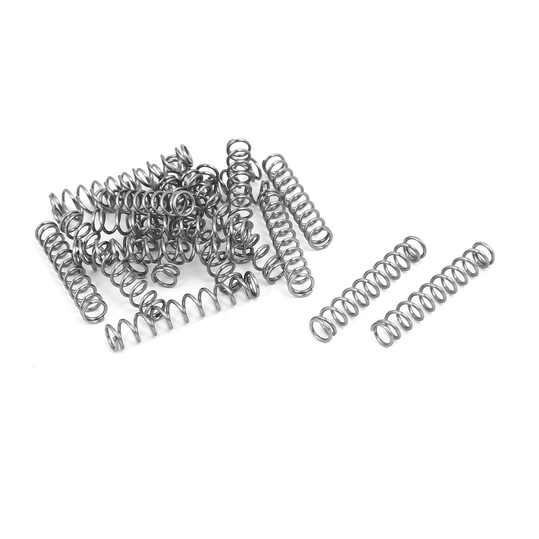 Harfington 0.8mmx6mmx35mm 304 Stainless Steel Compression Springs Silver Tone 20pcs