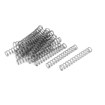 Harfington 0.8mmx7mmx50mm 304 Stainless Steel Compression Springs Silver Tone 20pcs