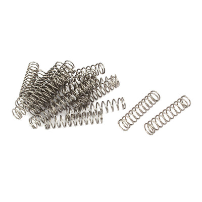 Harfington 0.8mmx8mmx35mm 304 Stainless Steel Compression Springs Silver Tone 20pcs