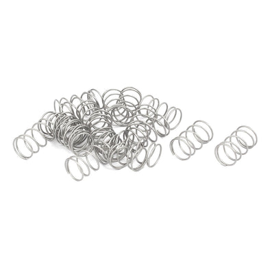 Harfington 0.8mmx12mmx20mm 304 Stainless Steel Compression Springs Silver Tone 20pcs