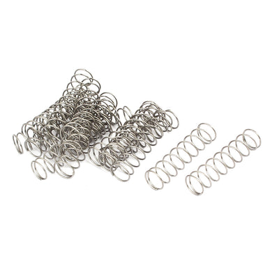 Harfington 0.8mmx12mmx50mm 304 Stainless Steel Compression Springs Silver Tone 20pcs