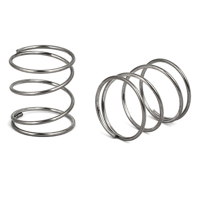 Harfington 0.8mmx14mmx15mm 304 Stainless Steel Compression Springs Silver Tone 20pcs