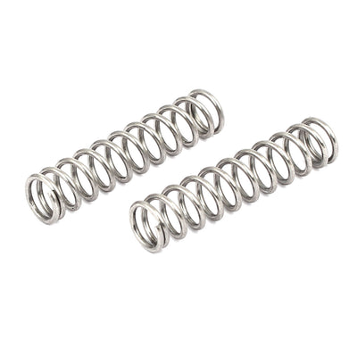 Harfington 1mmx8mmx35mm 304 Stainless Steel Compression Springs Silver Tone 20pcs