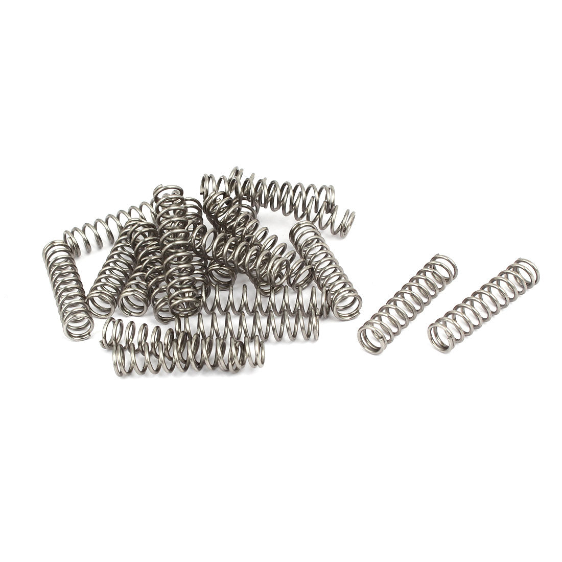 Harfington 1mmx8mmx35mm 304 Stainless Steel Compression Springs Silver Tone 20pcs