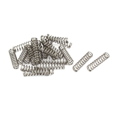 Harfington 1mmx8mmx35mm 304 Stainless Steel Compression Springs Silver Tone 20pcs