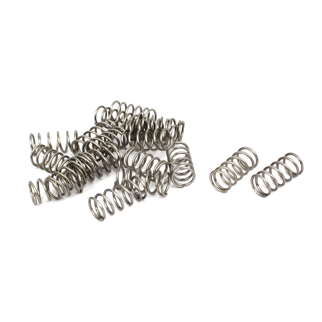 Harfington 1mmx10mmx20mm 304 Stainless Steel Compression Springs Silver Tone 20pcs