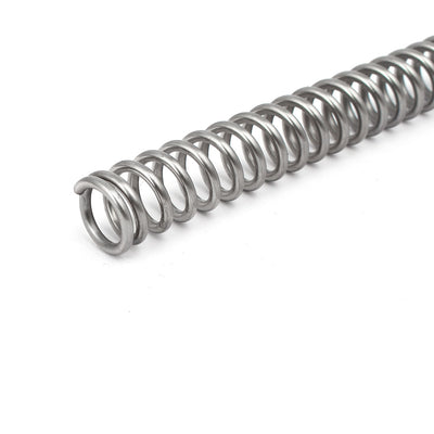 Harfington 2mmx14mmx305mm 304 Stainless Steel Compression Spring Silver Tone