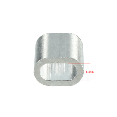 Harfington Aluminum Crimping Loop Sleeve Oval for Wire Rope Pack of 50