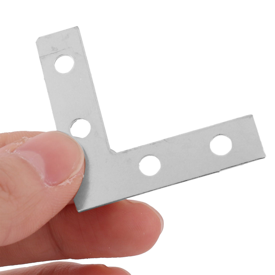 uxcell Uxcell Furniture Fittings Metal L Shaped Angle Bracket Flat Repair Plate Silver Tone 8pcs