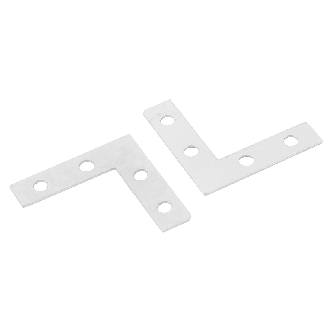 uxcell Uxcell Furniture Fittings Metal L Shaped Angle Bracket Flat Repair Plate Silver Tone 8pcs