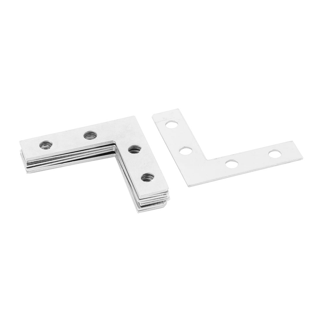 uxcell Uxcell Furniture Fittings Metal L Shaped Angle Bracket Flat Repair Plate Silver Tone 8pcs