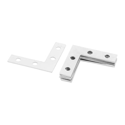 Harfington Uxcell Furniture Fittings Metal L Shaped Angle Bracket Flat Repair Plate Silver Tone 8pcs