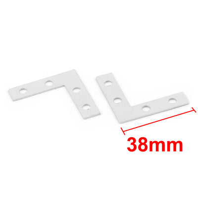 Harfington Uxcell Family Metal L Shaped Fixing Support Corner Angle Bracket Flat Repair Plate 20pcs