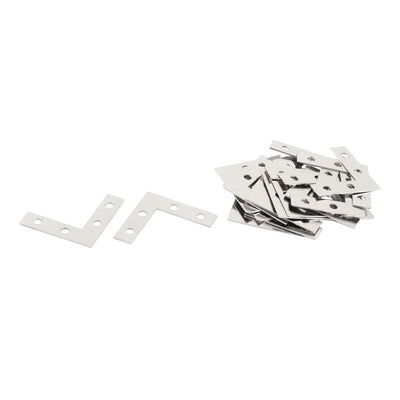 Harfington Uxcell Family Metal L Shaped Fixing Support Corner Angle Bracket Flat Repair Plate 20pcs