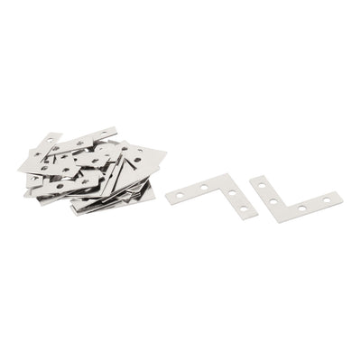 uxcell Uxcell Family Metal L Shaped Fixing Support Corner Angle Bracket Flat Repair Plate 20pcs