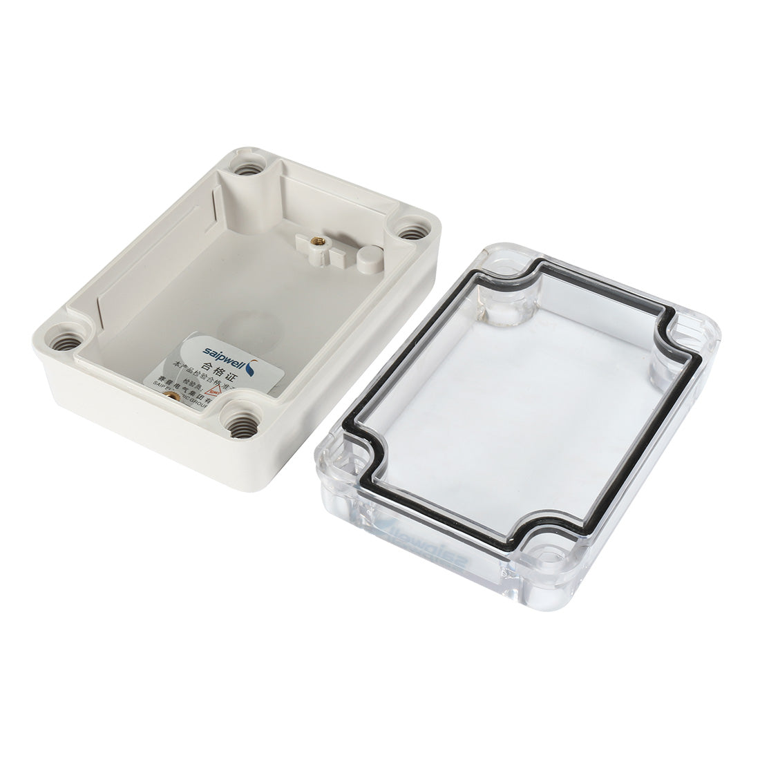 Harfington 3.2"x4.3"x1.8"(80mmx110mmx45mm) ABS Junction Box Universal Project Enclosure w PC Transparent Cover