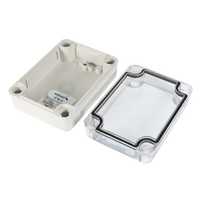 Harfington 3.2"x4.3"x1.8"(80mmx110mmx45mm) ABS Junction Box Universal Project Enclosure w PC Transparent Cover