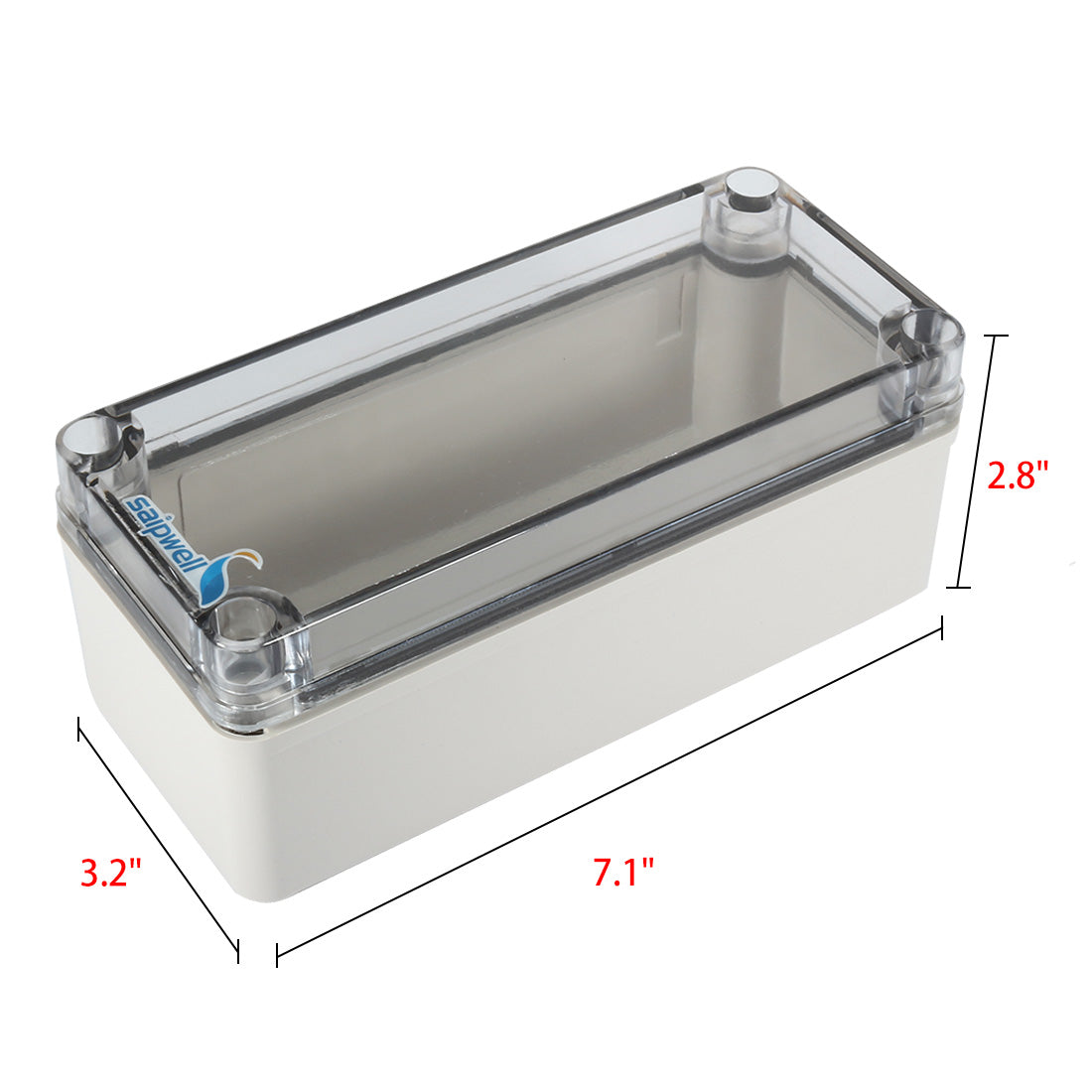 Harfington 3.2"x7.1"x2.8"(80mmx180mmx70mm) ABS Junction Box Universal Project Enclosure w PC Transparent Cover