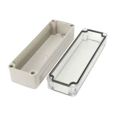 Harfington 3.15"x9.84"x3.35"(80mmx250mmx85mm) ABS Junction Box Universal Electric Project Enclosure w PC Transparent Cover