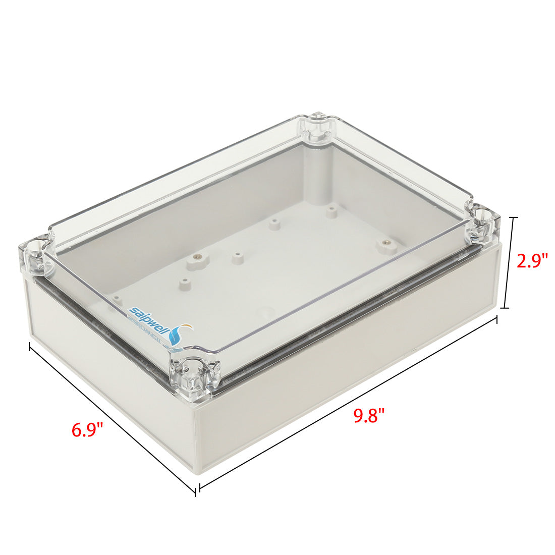 Harfington 6.9"x9.8"x2.9"(175mmx250mmx75mm) ABS Junction Box Universal Project Enclosure w PC Transparent Cover