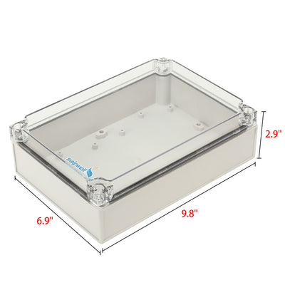 Harfington 6.9"x9.8"x2.9"(175mmx250mmx75mm) ABS Junction Box Universal Project Enclosure w PC Transparent Cover