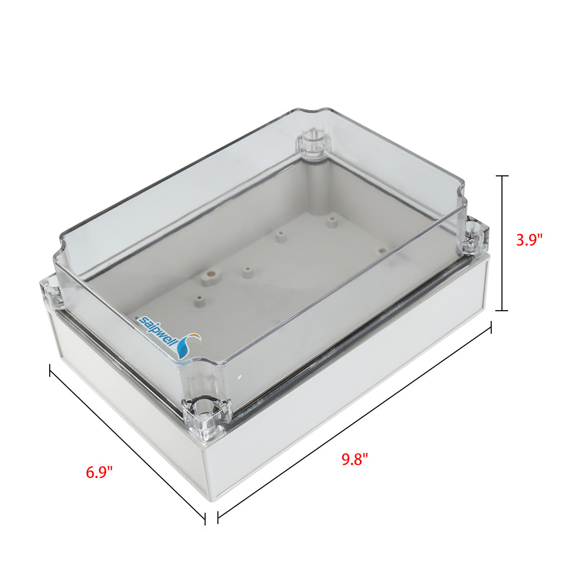 Harfington 6.9"x9.8"x3.9"(250mmx175mmx100mm) ABS Junction Box Universal Project Enclosure w PC Transparent Cover
