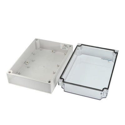 Harfington 6.9"x9.8"x3.9"(250mmx175mmx100mm) ABS Junction Box Universal Project Enclosure w PC Transparent Cover