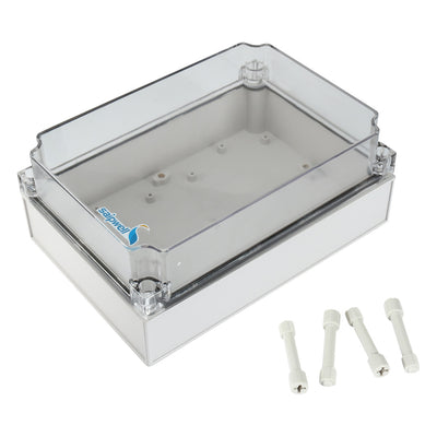 Harfington 6.9"x9.8"x3.9"(250mmx175mmx100mm) ABS Junction Box Universal Project Enclosure w PC Transparent Cover